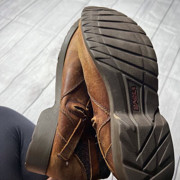 Teva De La Vina Low Brown Waterproof Leather Foxy Ankle Booties Size 9 - Picture 11 of 12